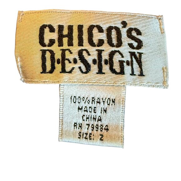 Black Chico's Design Rayon Shell Loose knit Size Size 2 Lagenlook - Picture 3 of 5